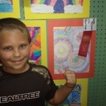 He won second place on his artwork!